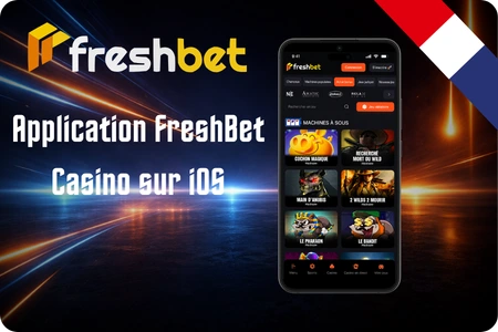 Bannière promotionnelle pour l'application FreshBet Casino sur iOS