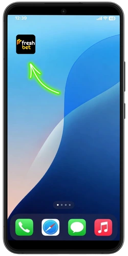 Android home screen with FreshBet app icon