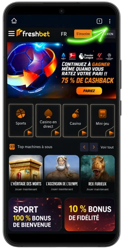 Page d'accueil de FreshBet Casino