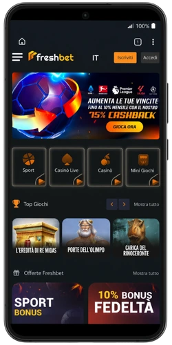 Home page di FreshBet Casino