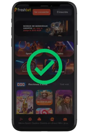 Freshbet casino login confirmé avec le tableau de bord du compte chargé