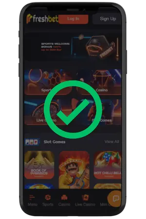 Freshbet casino login confirmed with account dashboard loaded