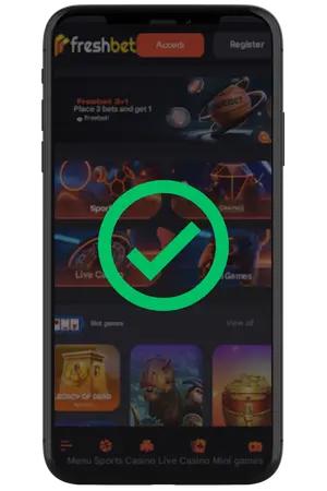 Freshbet casino login confermato con la dashboard del conto caricata