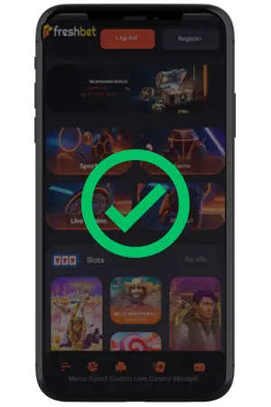 Freshbet casino login bekræftet med kontooversigten indlæst